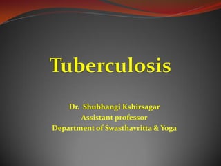 Dr. Shubhangi Kshirsagar
Assistant professor
Department of Swasthavritta & Yoga
 