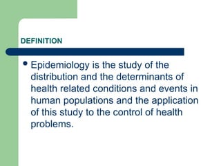 EPIDEMIOLOGY POWERPOINT power point pptd | PPT