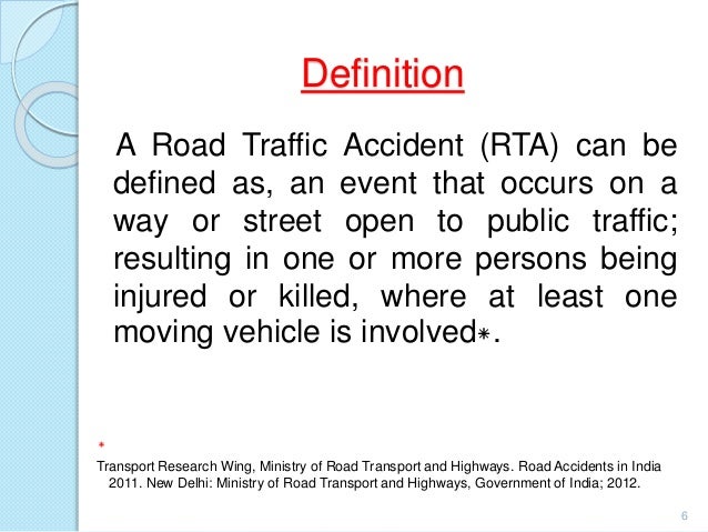  prevention and control of road traffic accidents