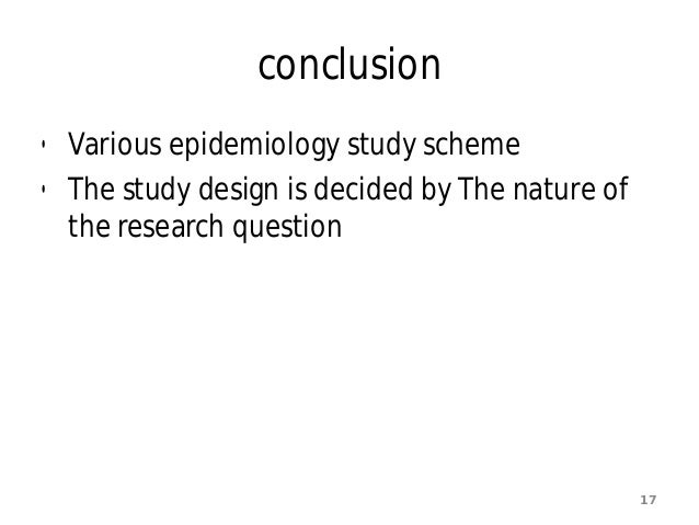 Epidemiology study design