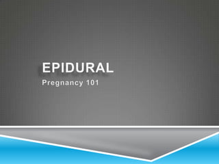 EPIDURAL Pregnancy 101 