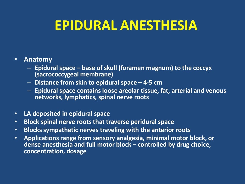Epidural anesthesia