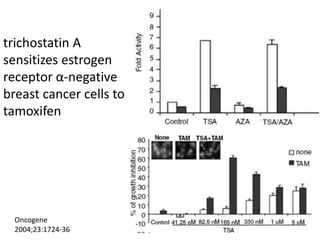 trichostatin A
sensitizes estrogen
receptor α-negative
breast cancer cells to
tamoxifen
Oncogene
2004;23:1724-36
 