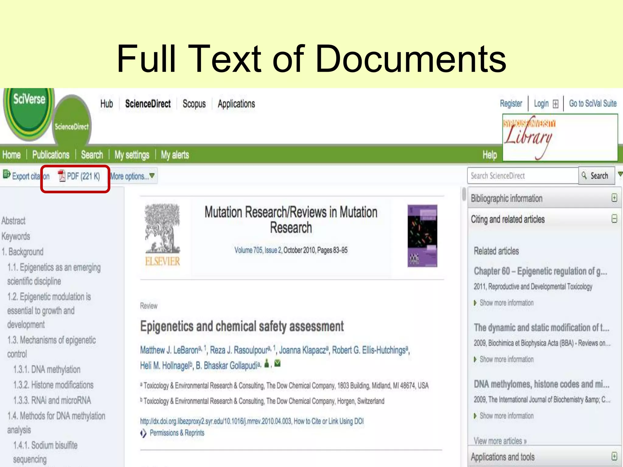 Full Text of Documents
 