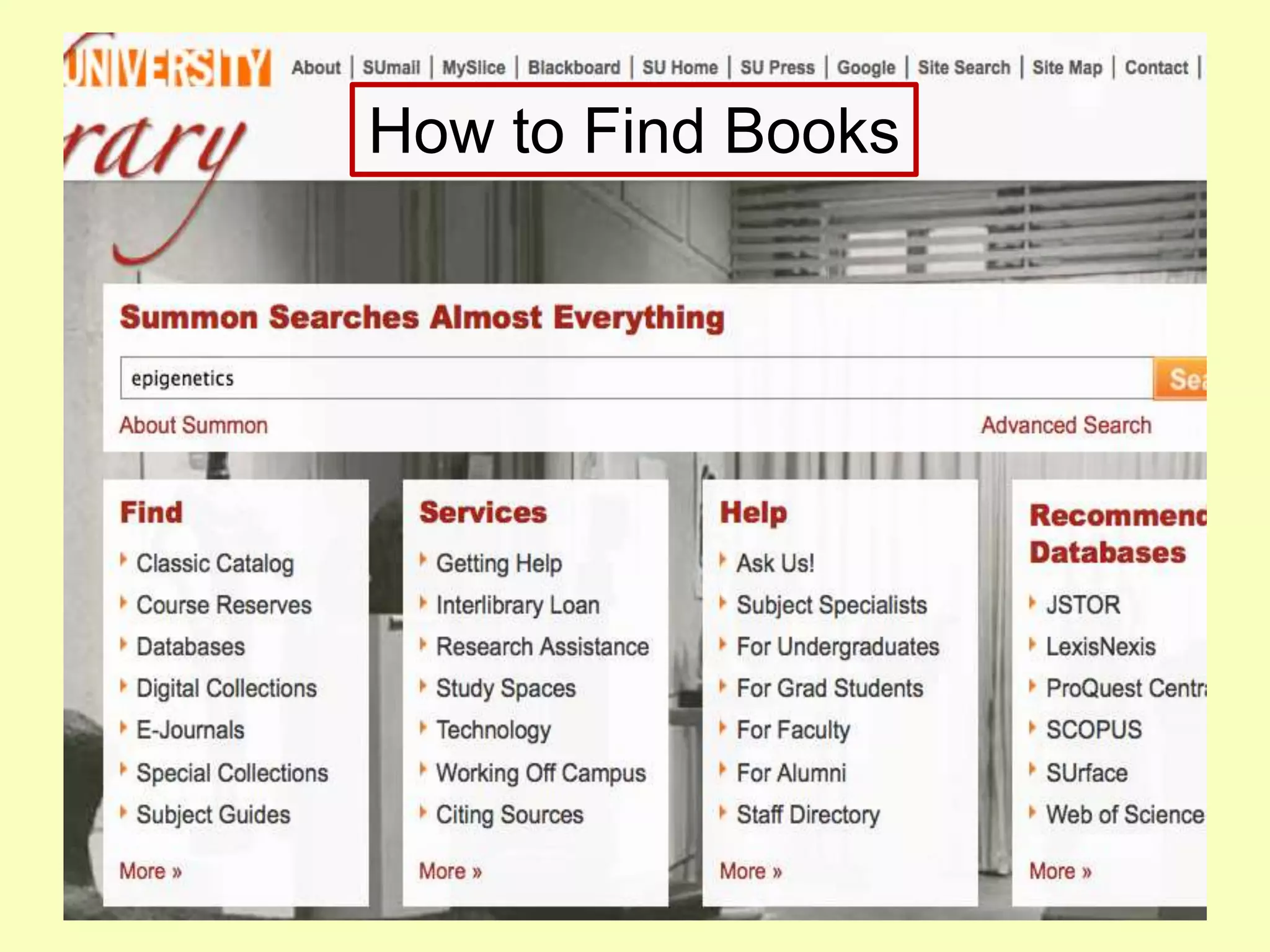 How to Find Books
 