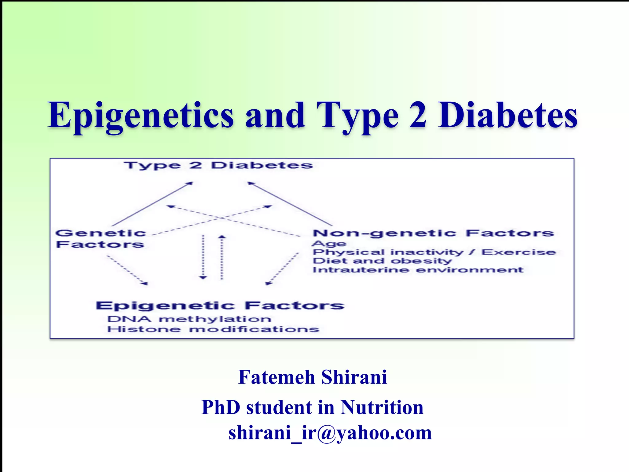 Epigenetics and type 2 diabetes | PDF