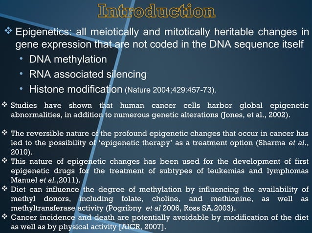 Epigenetics diet and cancer | PPT