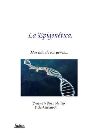 La Epigenética.

          Más allá de los genes...




           Crescencio Pérez Murillo.
            2º Bachillerato A.




Índice.
 