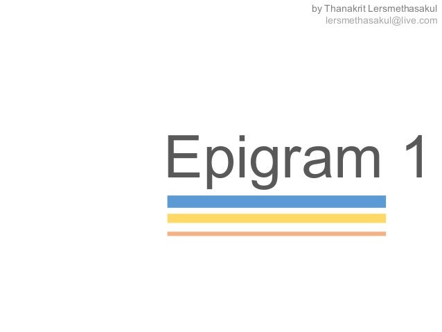 Epigram 1
