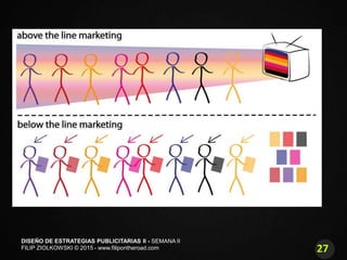 27
DISEÑO DE ESTRATEGIAS PUBLICITARIAS II - SEMANA II
FILIP ZIOLKOWSKI © 2015 - www.filipontheroad.com
 