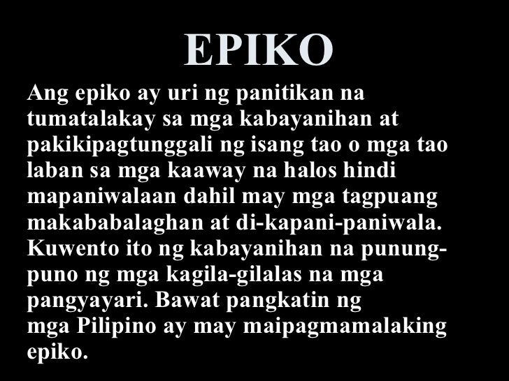 Ano Ang Ibig Sabihin Ng Epikong Hinilawod