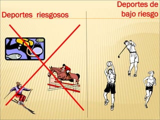 Deportes riesgosos
Deportes de
bajo riesgo
 