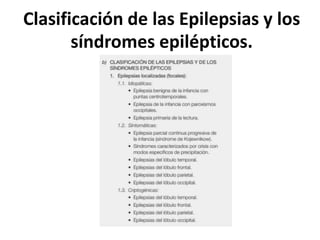 Clasificación de las Epilepsias y los
síndromes epilépticos.
 