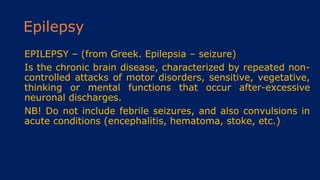 Epilepsy Overview Comprehensive Overview of Epilepsy: Mechanisms, Diagnosis, and ...