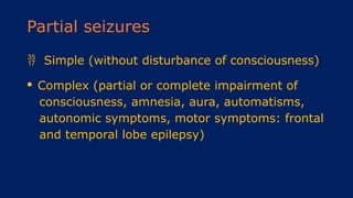 Epilepsy Overview Comprehensive Overview of Epilepsy: Mechanisms, Diagnosis, and ...