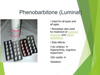 Ethusoximide (Zarontin)
• Narrow spectrum
•The drug of choice in
Absence epilepsy
•Side effects:
•1) Skin rash
•2)Agranulo...