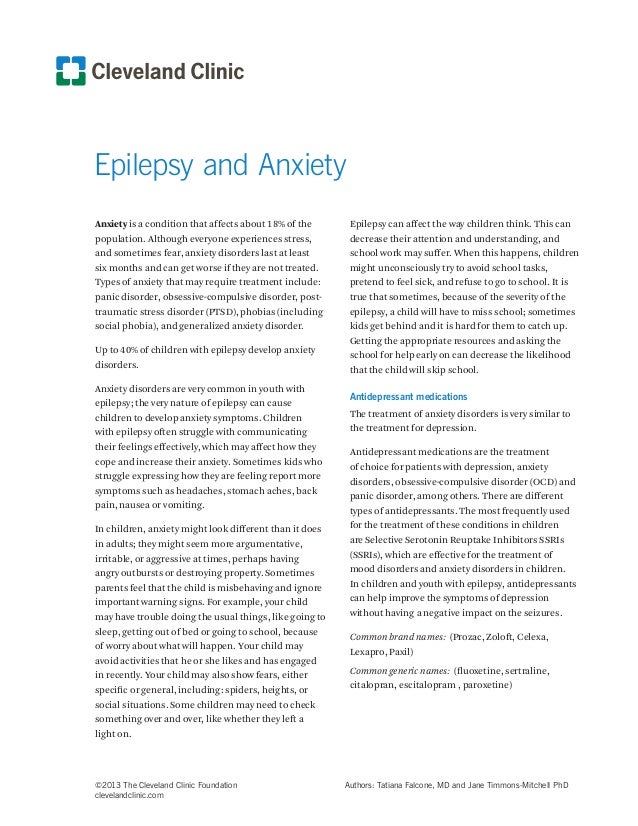 epilepsy and anxiety fact sheet anxiety disorders fact sheet