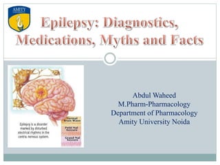 Abdul Waheed 
M.Pharm-Pharmacology 
Department of Pharmacology 
Amity University Noida 
 