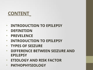Epilepsy Overview Comprehensive Overview of Epilepsy: Causes, Symptoms, nursing ppt | PPTX