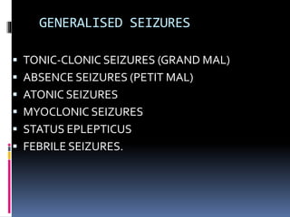 Epilepsy ppt vikram | PPTX