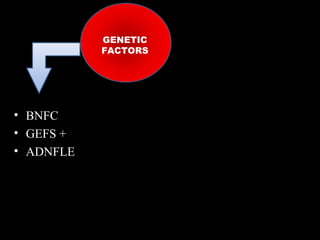 GENETIC
FACTORS

• BNFC
• GEFS +
• ADNFLE

 