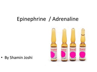 Epinephrine / Adrenaline
• By Shamin Joshi
 