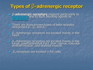 Direct acting adrenergic receptor agonists:
                   receptors

              NH 3




                         ...