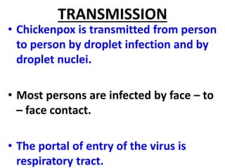 EPIDEMIOLOGY OF CHICKENPOX | PPTX