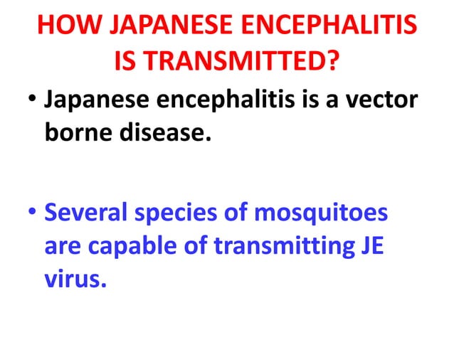 EPIDEMIOLOGY OF JAPANEASE ENCEPHALITIS - EPIDEMIOLOGY OF JAPANEASE ENCEPHALITIS 8 638 