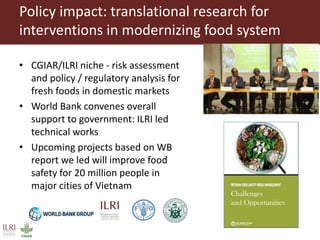 Food safety and antimicrobial resistance research: A One Health perspective