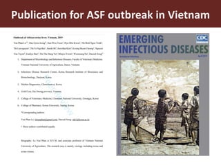 Food safety and antimicrobial resistance research: A One Health perspective