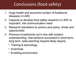 Food safety and antimicrobial resistance research: A One Health perspective