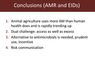 Food safety and antimicrobial resistance research: A One Health perspective