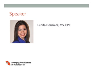 Speaker
Lupita González, MS, CPC
 
