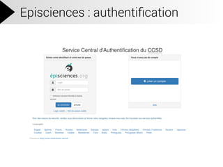 Episciences : authentification
 