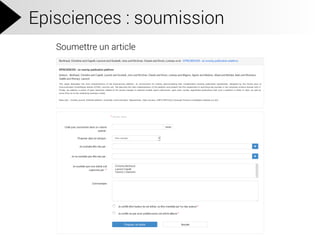 Episciences : soumission
Soumettre un article
 