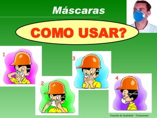 Máscaras Garantia da Qualidade - Treinamento 1 3 4 COMO USAR? 2 