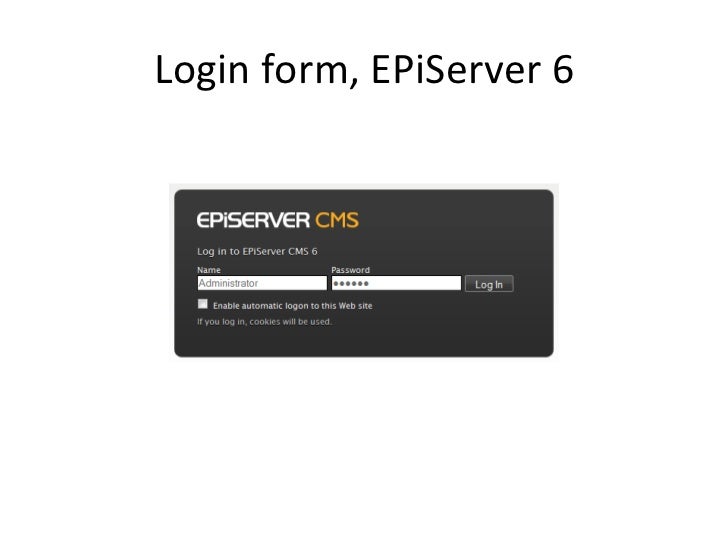 Episerver Cms 6 Default Login