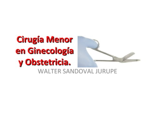 Cirugía Menor
en Ginecología
 y Obstetricia.
     WALTER SANDOVAL JURUPE
 