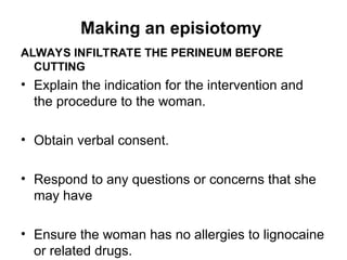 Epizeotomy EPISIOTOMY CUTTING AND REPAIR EDITED VK.ppt