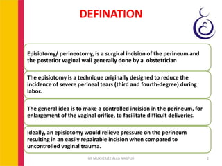 Episiotomy slideshare by dr alka mukherjee & dr apurva mukherjee ms | PPTX