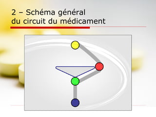 2 – Schéma général  du circuit du médicament 