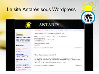 Le site Antarès sous Wordpress 