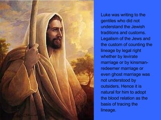 Luke was writing to the gentiles who did not understand the Jewish traditions and customs. Legalism of the Jews and the custom of counting the lineage by legal right whether by levirate marriage or by kinsman-redeemer marriage or even ghost marriage was not understood by outsiders. Hence it is natural for him to adopt the blood relation as the basis of tracing the lineage. 