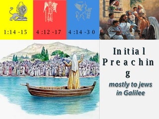 Initial Preaching 1:14-15 4:12-17 4:14-30 