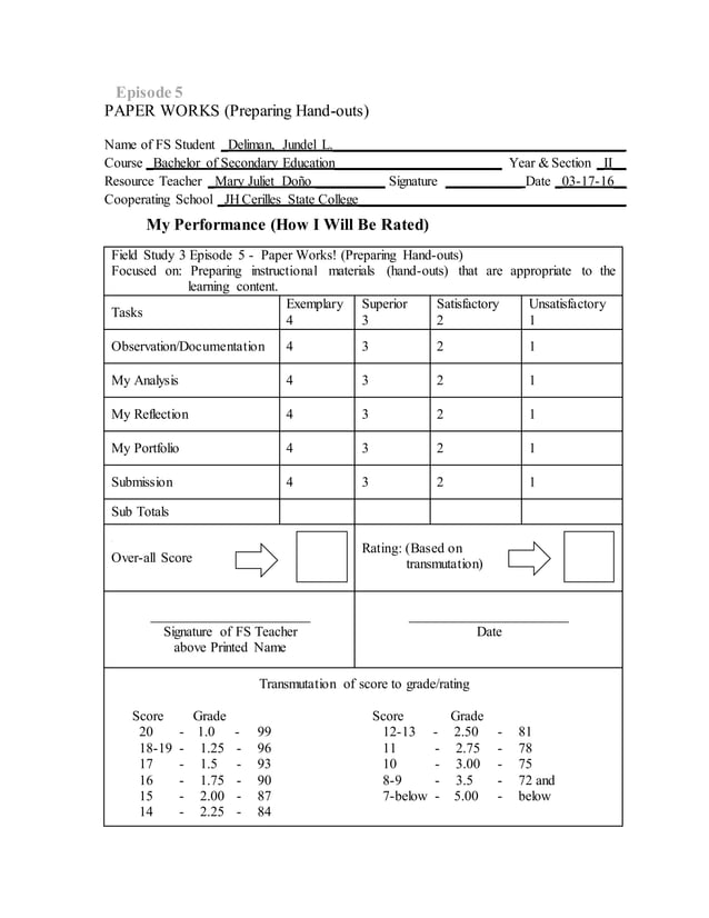 Field Study 3 Episode 5