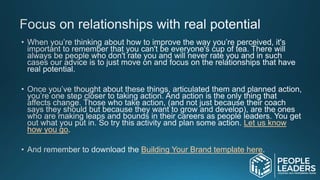 Let us know
how you go
Building Your Brand template here
 