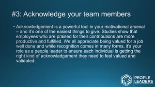 How To Motivate Your Team As A People Leader | PPTX
