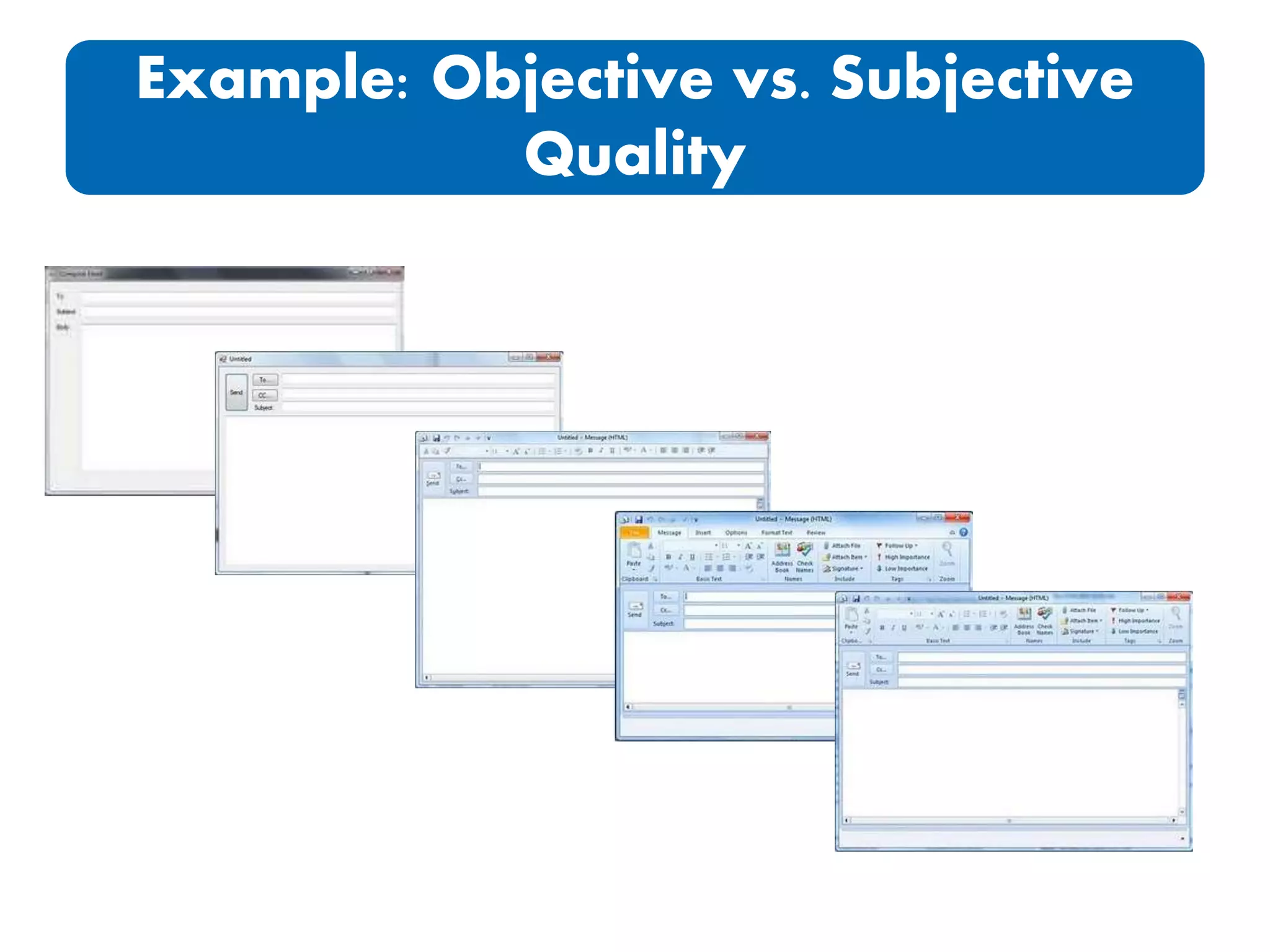 Example: Objective vs. Subjective
Quality
 