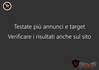 Testatepiùannuncietarget
Verificareirisultatianchesulsito
 